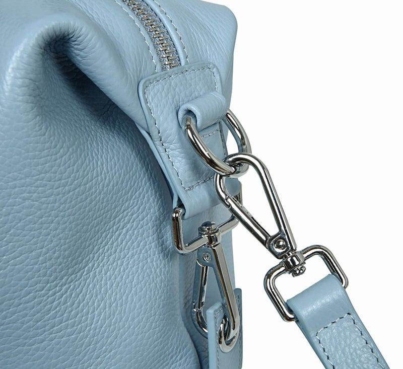 HESHE Womens Genuine Leather Handbags Purse Crossbody Satchel Tote Bags Ladies Real Leather Bags (Light Blue) - Image 5